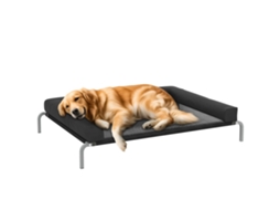 Cama Elevada para Cães Refrigerada, Cama Portátil Externa para Cães, 130 X 90 X 30 Cm, Preta Ge