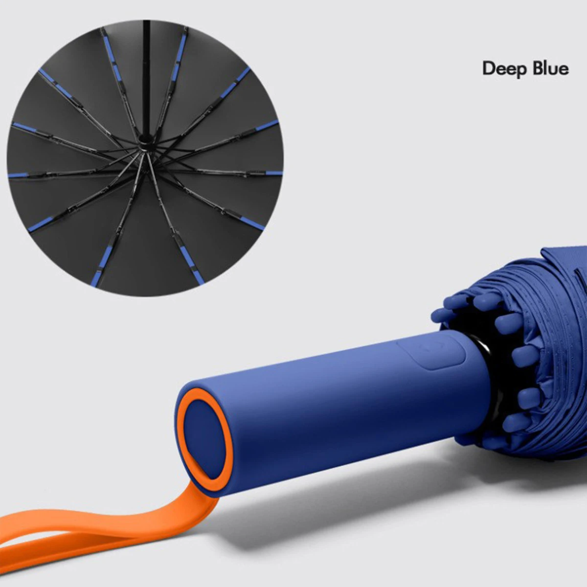 Guarda sol Automático Extragrande com 72 Varetas, Dupla Camada de Proteção Solar, Resistente Ao Vento e À Água. MDUG (azul)