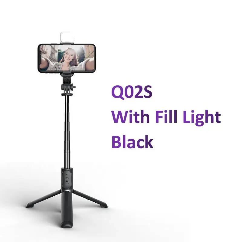 Tripé portátil AQUAFORGE para celular, bastão de selfie com luz LED, suporte extensível, vídeos ao vivo no TikTok