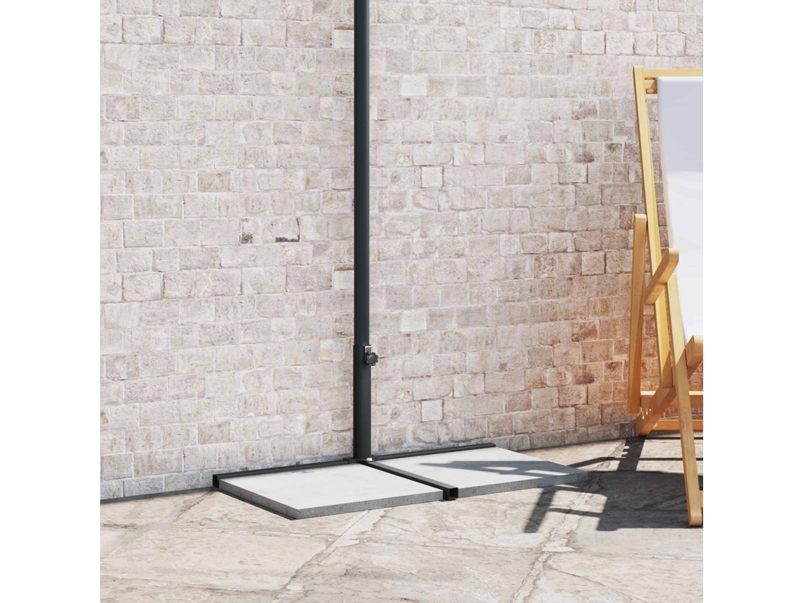 Vidaxl Estrutura De Base De Parasol Metade Preto Aço For 32-38 Mm Pole