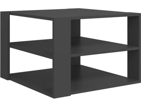 Mesa de centro 60x60x40 cm contraplacado cinzento