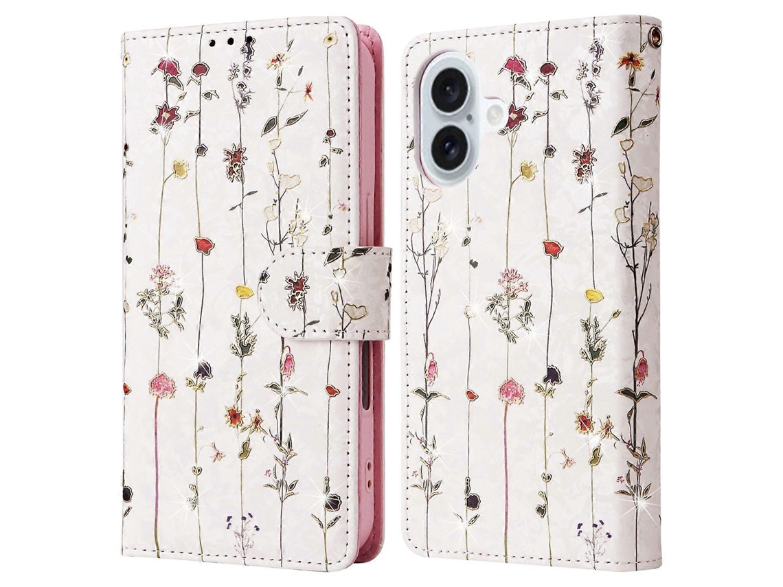 Capa Laqueada Com Bloqueio Rfid E Carteira Para Iphone 16 Plus, Capa De Couro Pu À Prova De Quedas