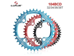 Lurelia Coroa De Bicicleta Para Mtb/btt Liga De Alumínio 38t 104 Bcd 32t 34t 36t Teeth Wide/estreitos