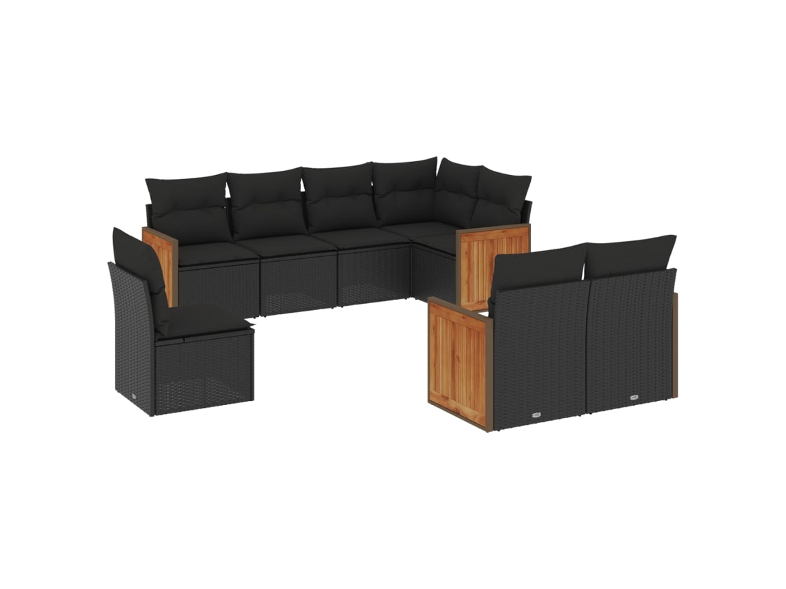 Garden Sofa Set, Garden Sofa Sets Vidaxl Preto Rattan / Vime (n/a)