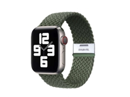 Bracelete Pulseira Entrançada Flexível para Apple Watch Series 8 45Mm Verde