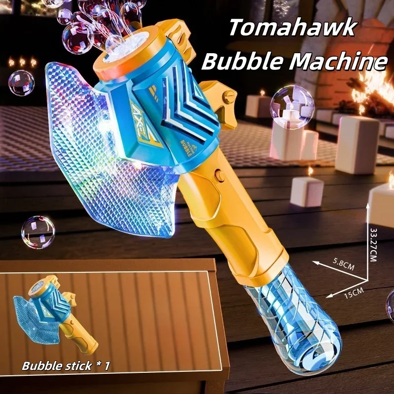 (azul) Máquina De Bolhas De Sabão Portátil Totalmente Automática Da Marca Axe