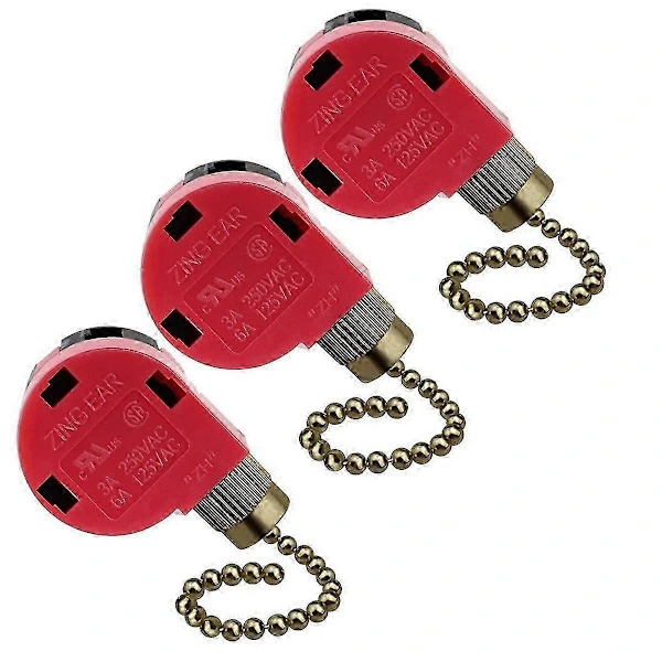 3 Peças Interruptor de Ventilador Teto 3 Velocidades 4 Fios Ze BRILVIBERA