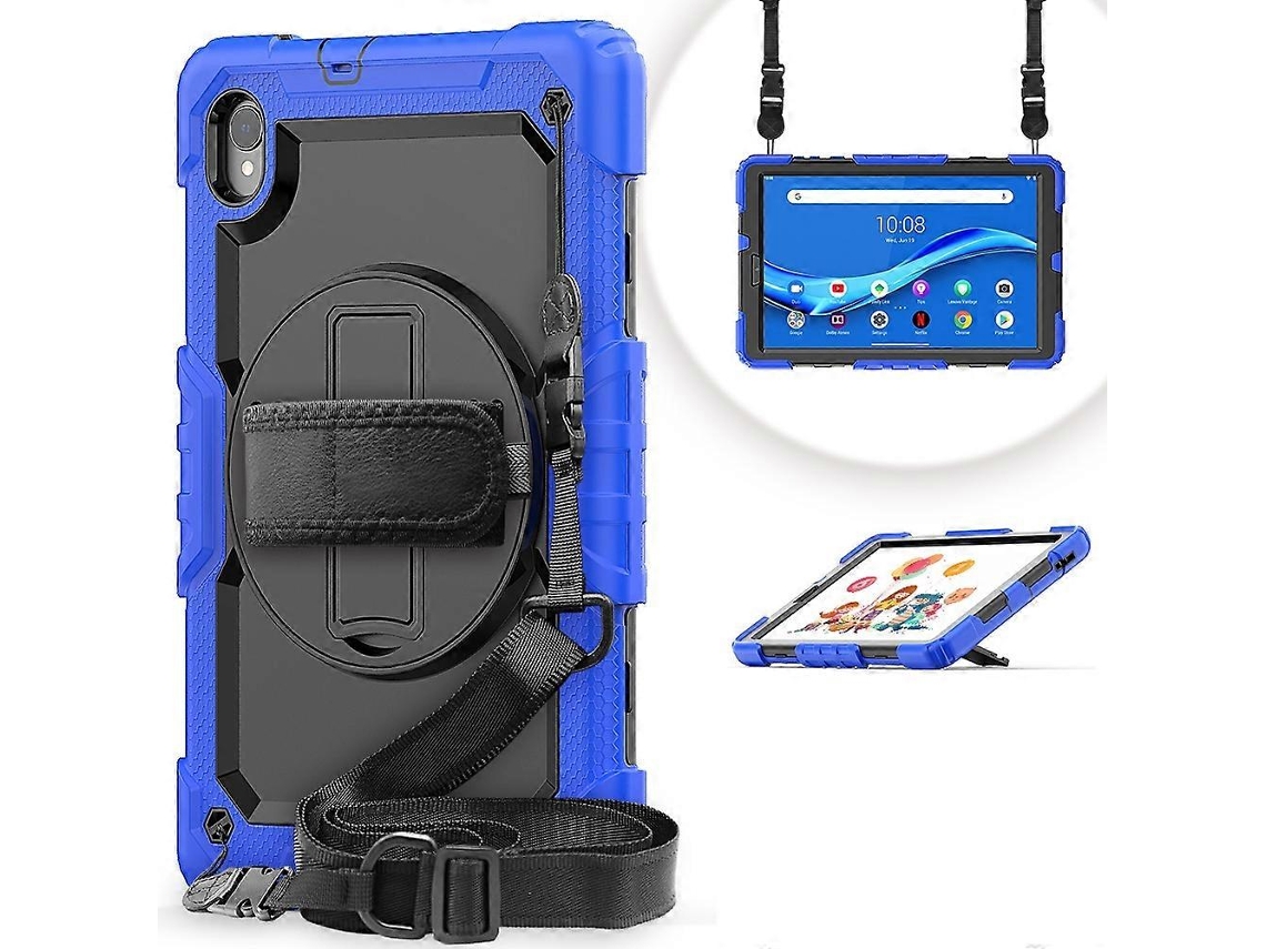 Capa Protetora Colorida À Prova De Choque Para Tablet Lenovo Tab M10 Hd Tb-x306x Em Silicone + Pc Com Suporte, Alça De Ombro E Alça De Mão.