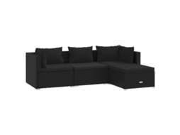 Garden Lounge Set, Garden Lounge Sets Vidaxl Preto Rattan / Vime (n/a)