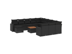 Garden Sofa Set, Garden Sofa Sets Vidaxl Preto Rattan / Vime (n/a)