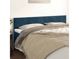 Vidaxl Cabeceiras Azul-escuro 200x5x78/88 Cm Veludo