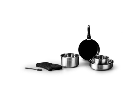 O Cookware de Aço Inoxidável Removível Ajustou 8 Pces Tfi Flex8 Ix de Kitchencook KITCHEN COOK