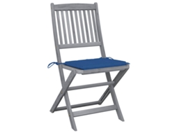 Maison Exclusive - Cadeiras Exterior Dobráveis C/ Almofadões 4 Pcs Acácia Maciça