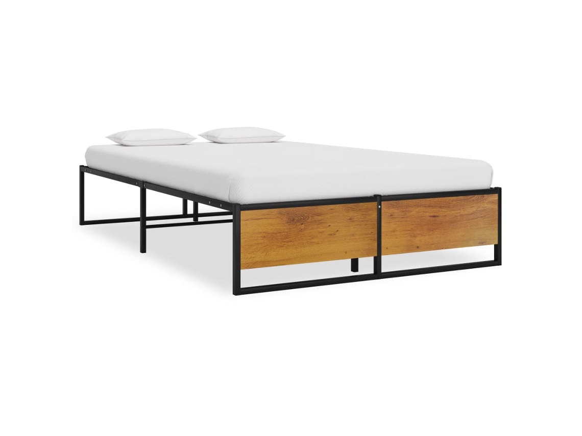 Bed Frame, Bed Frames Vidaxl Preto Metal (120 X 200 Cm)
