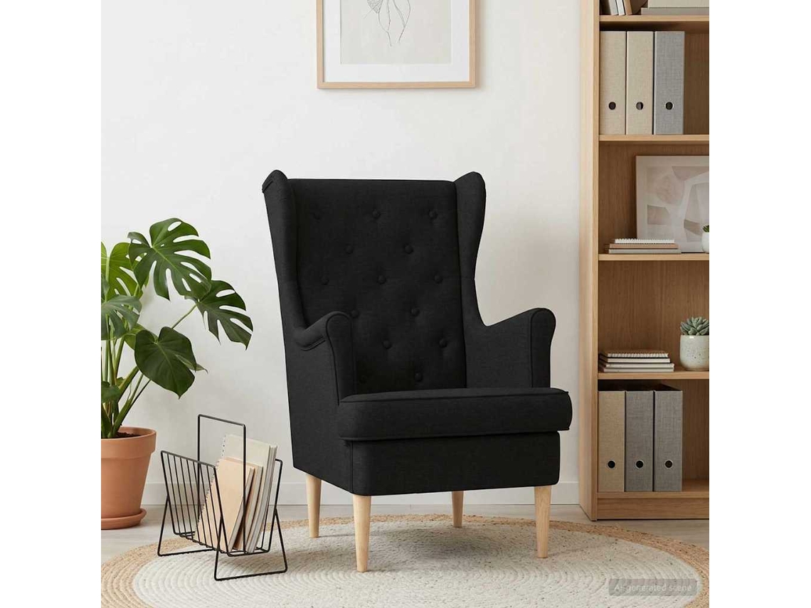 Vidaxl Poltrona Preto Tecido
