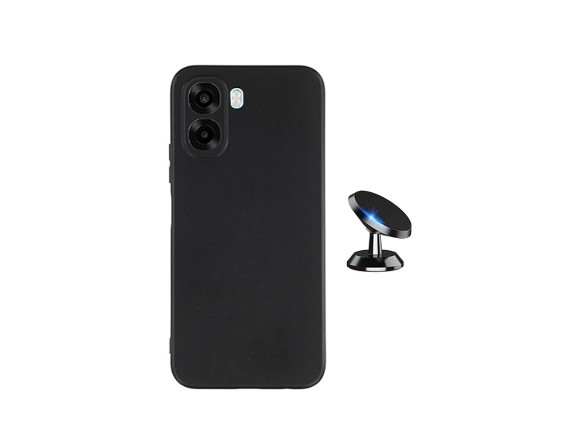 Kit Suporte Magnético Capa Silicone Líquido Phonecare Para Oppo A6x - Preto
