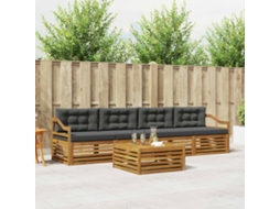 Vidaxl Conjunto De Sofás Para Exterior 5 Unid. Natural E Antracite