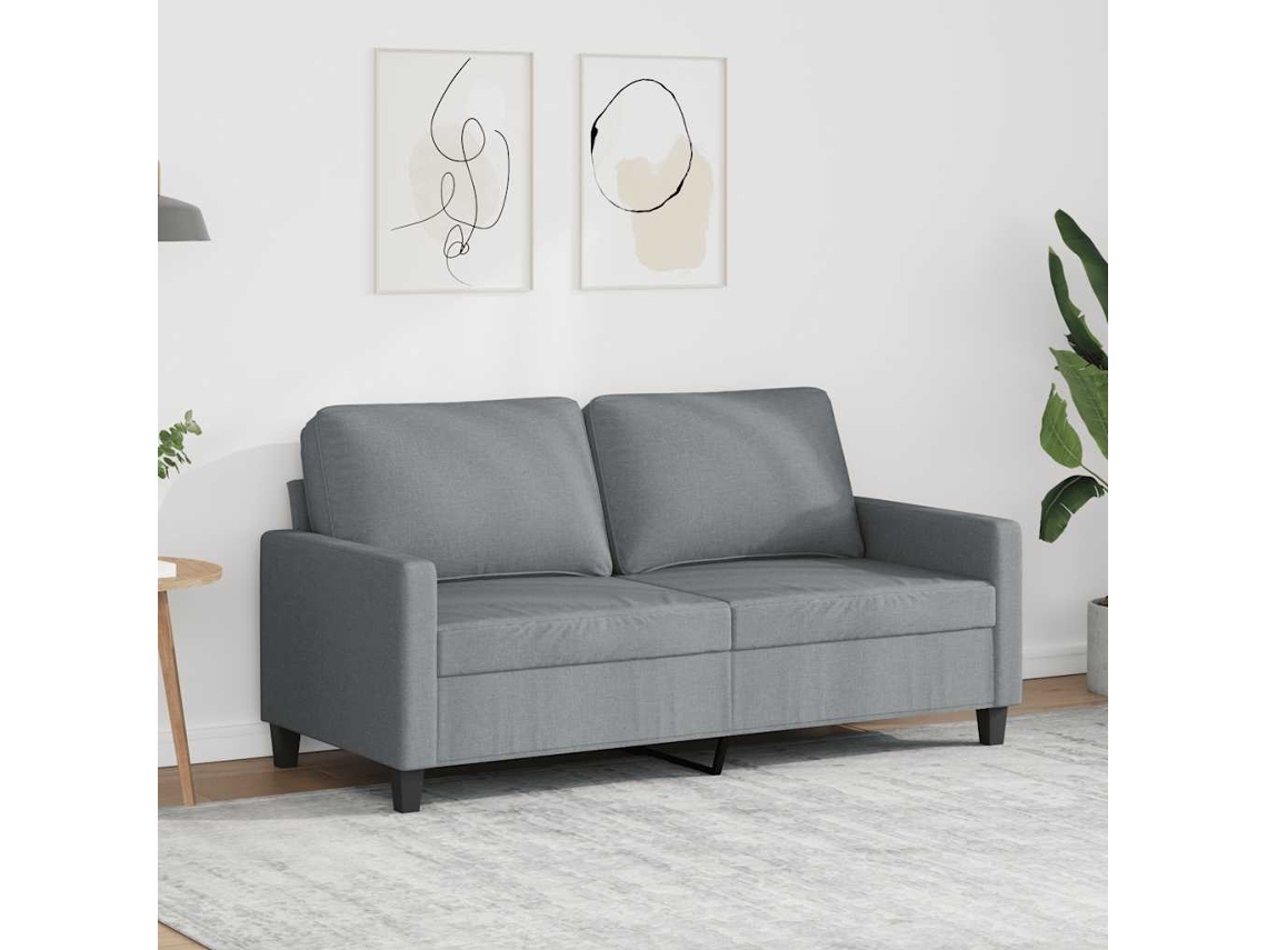 Vidaxl Sofá De 2 Lugares Em Tecido 140 Cm Cinzento-claro
