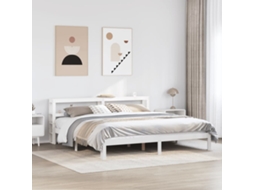 Vidaxl Estrutura De Cama C/ Cabeceira Sem Colchão 200x200 Cm Branco