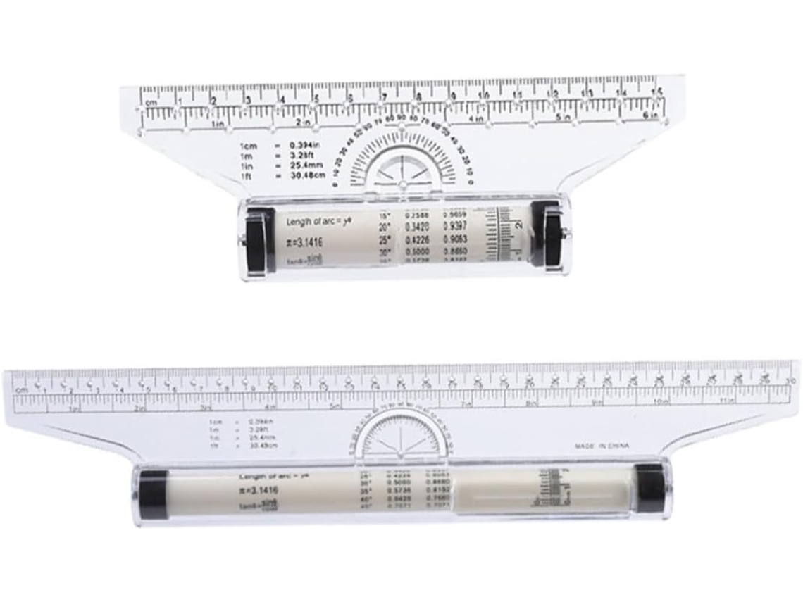 Conjunto De 2 Réguas Paralelas Baluue Para Medição Ângulos E Desenho, Portáteis, Em Plástico, Ideais Para Escritório E