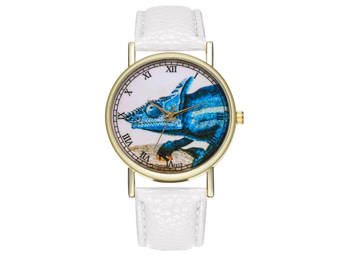 Reloj De Pulsera De Pareja Analógico Con Dial Redondo Y Correa De Pu Fashion (blanco)