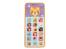 Brinquedo De Celular Para Bebê Aprendizagem De Inglês Recarregável Simulado Smart Phone Laranja