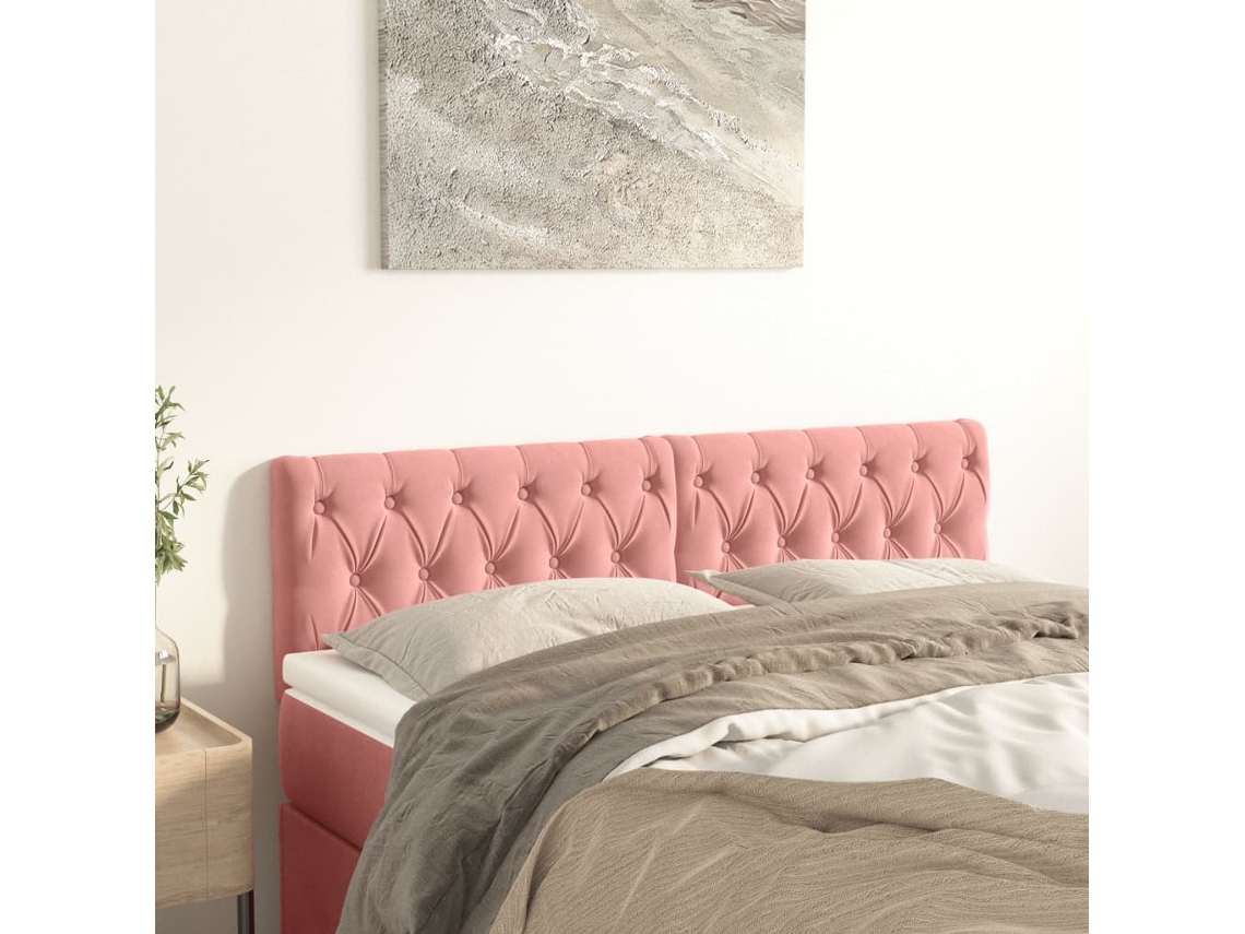 Vidaxl Cabeceiras Rosa 160x7x78/88 Cm Veludo
