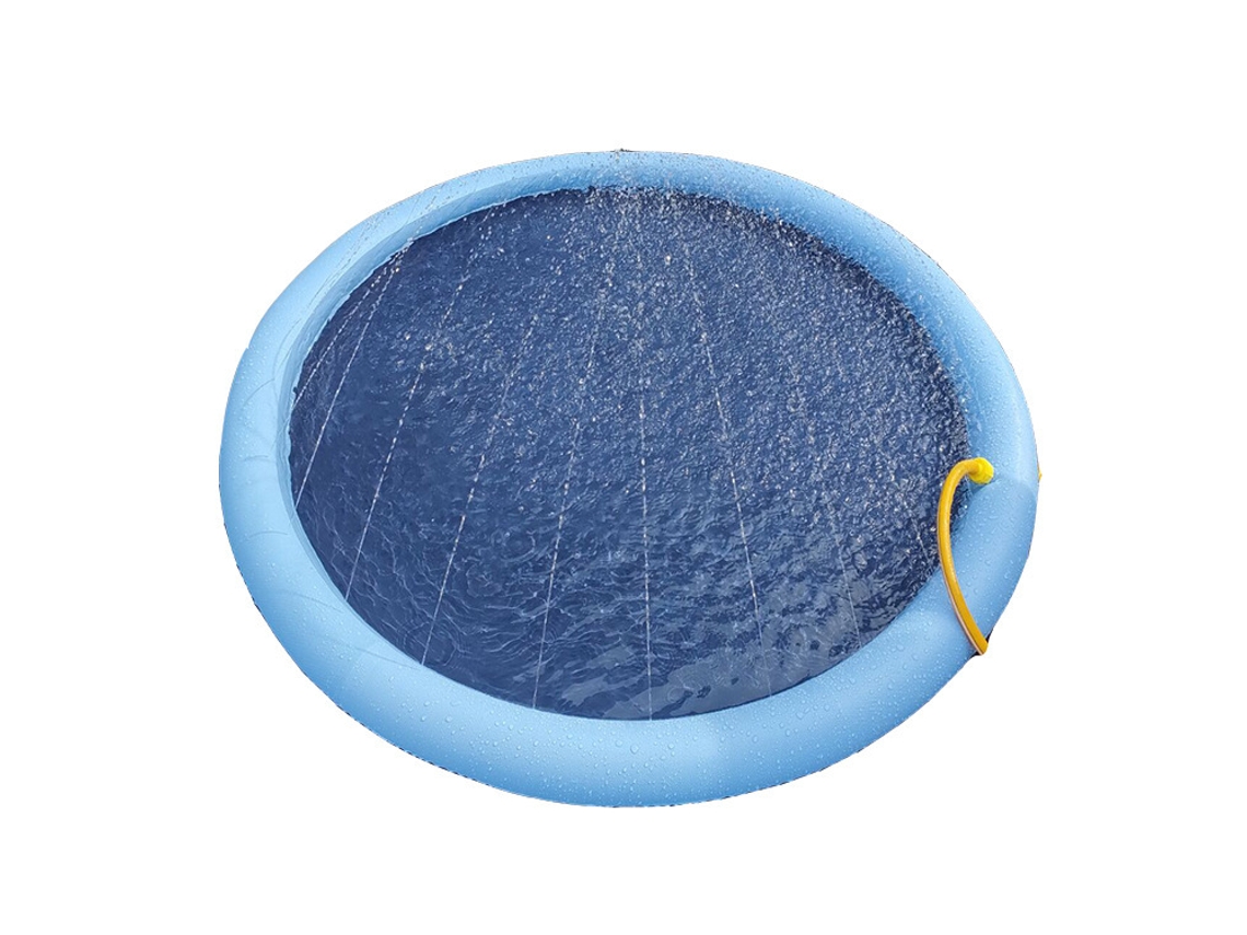 Tapete Sprinkler Circular Azul Pvc Anti-derrapante 150x150cm, Sistema De Aspersão Regulável Para Diversão Infantil Ao Ar Livre