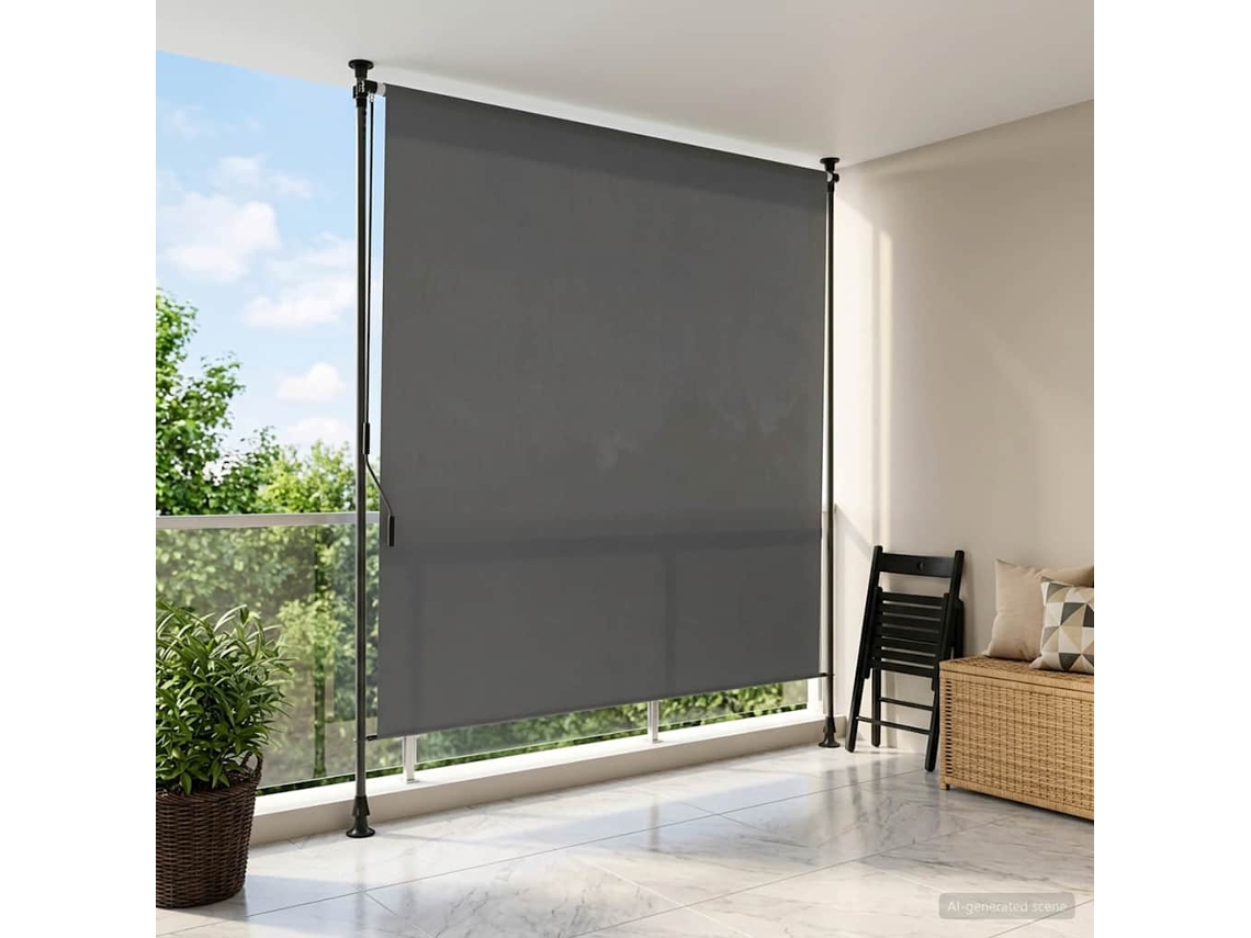 Vidaxl Cortina Rolô Exterior Cinzento-claro 100 X 270 Cm