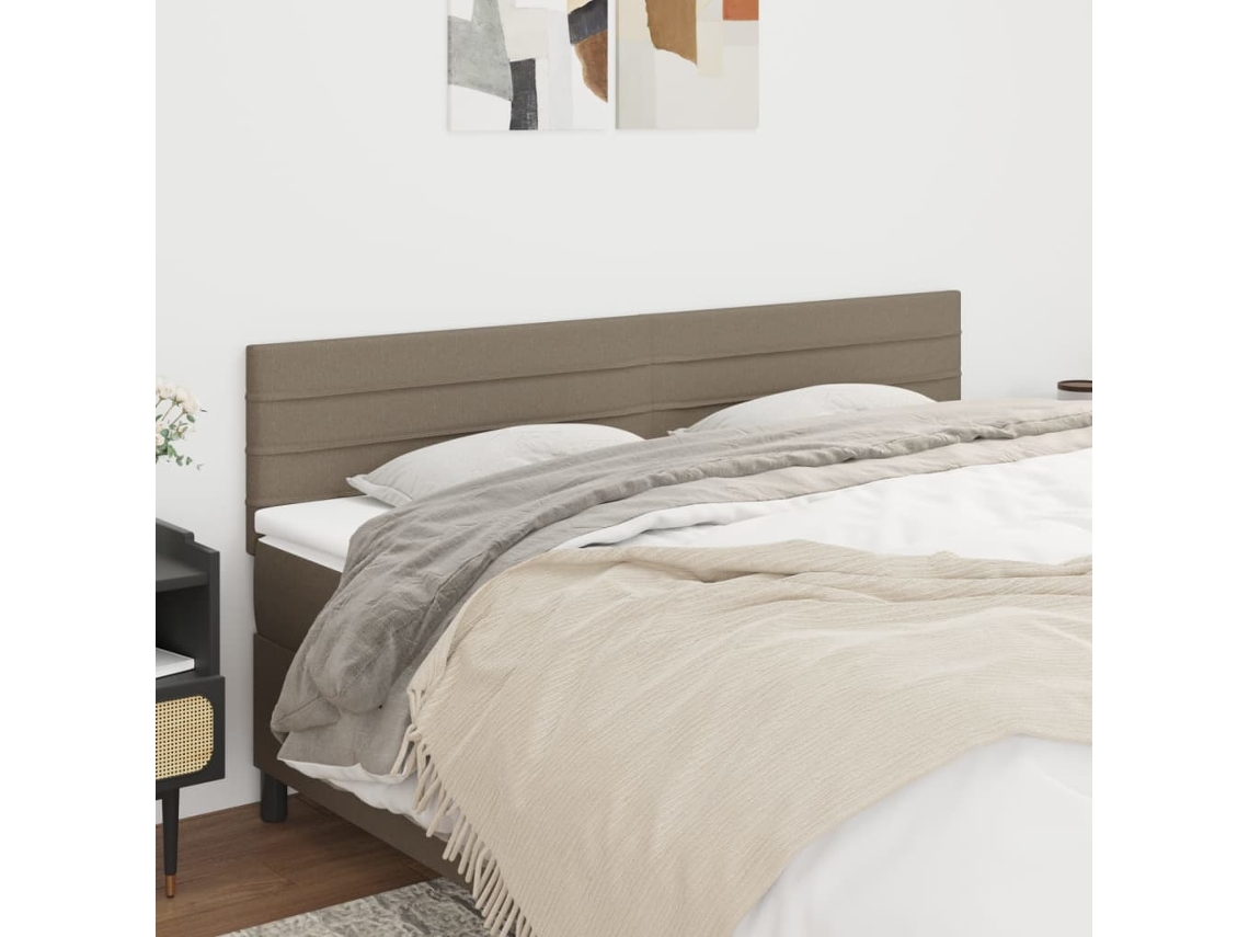 Cabeceira Cama 2 Pcs Tecido 90x5x78/88 Cm Cinzento-acastanhado