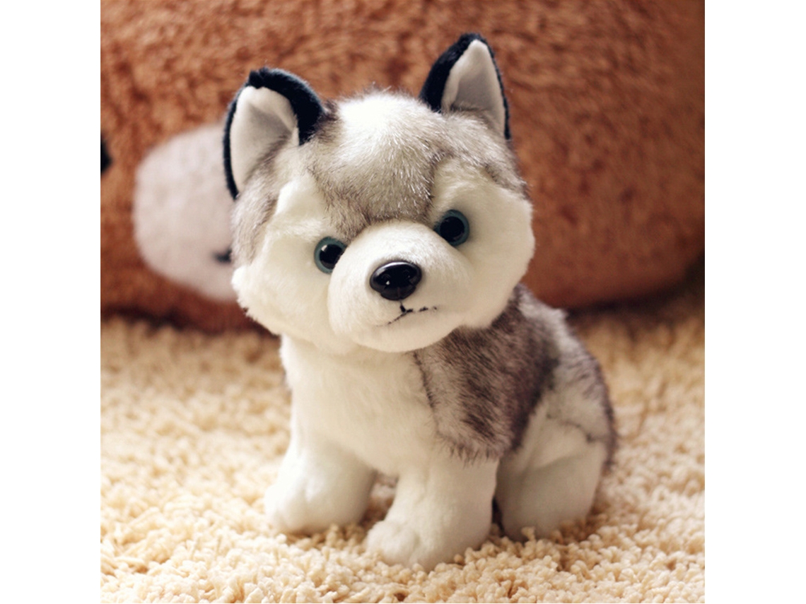 Walshlxq brinquedo de Pelúcia Husky 18cm Cão de Simulação Mascota, Pelúcia Filhote Bonito, Presente de Aniversário Natal Ano Novo