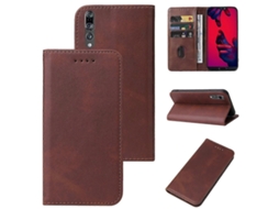 Capa De Couro Com Fecho Magnético Para Huawei P20