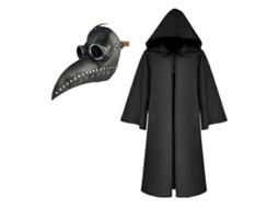 Disfarce De Médico Da Peste Com Capuz E Máscara De Bico Longo Para Halloween E Cosplay Adultos E Crianças 03 Niño 130