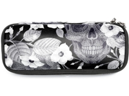 Caixa organizadora grande com estampa floral e compartimentos para frutas, ideal para escola, mesa e adultos. Perfeita para guardar roupas, materiais escolares e para uso na escrivaninha.