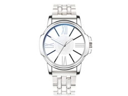 Relógio masculino casual e elegante com pulseira de couro, ideal para presente de aniversário (mostrador branco).