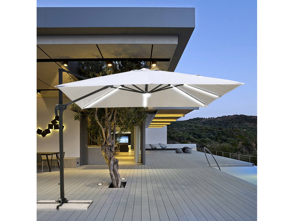 GuardaSol Quadrado para Jardim ELIOS PARASOLS com Luz Led E Painel