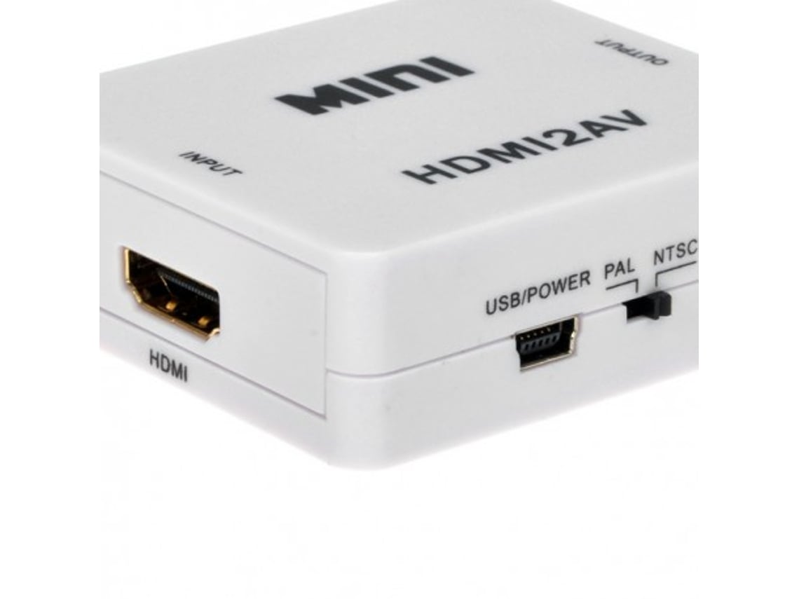 Conversor HDMI a RCA HDMI2AV C/ POWER HDMI A AV 3RCA - KONEXT