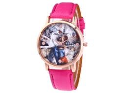 Reloj De Cuarzo Para Mujer Hombre Estudiante Zhoulianfa F-397a Rojo Rosa
