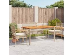 Vidaxl 5 Pcs Conjunto De Jantar P/ Jardim Com Almofadões Vime Pe Bege