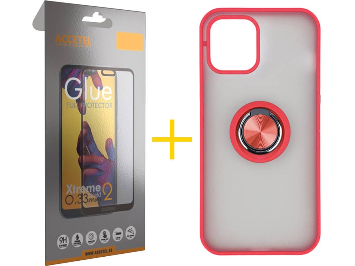 Capa + Película para iPhone 12 ACCETEL Vermelho