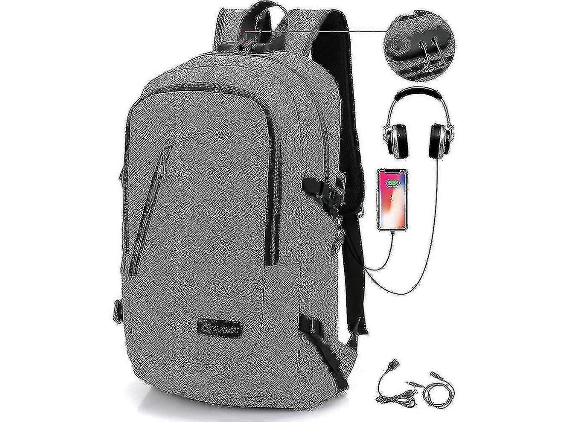 Mochila De Estudante Com Carregamento Usb, Mochila Escolar Para Jovens, Mochila Para Computador, Cinza Olysi Shop