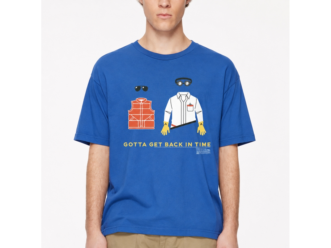 Rockinstone Back To The Future Movie Gotta Get Back Solid Royal Adult T-shirt Size:s