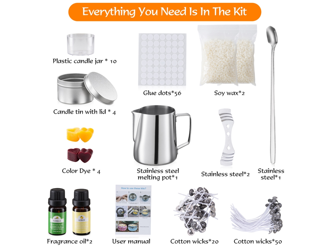 Kit De Cera De Abeja Para Fabricar Velas Diy