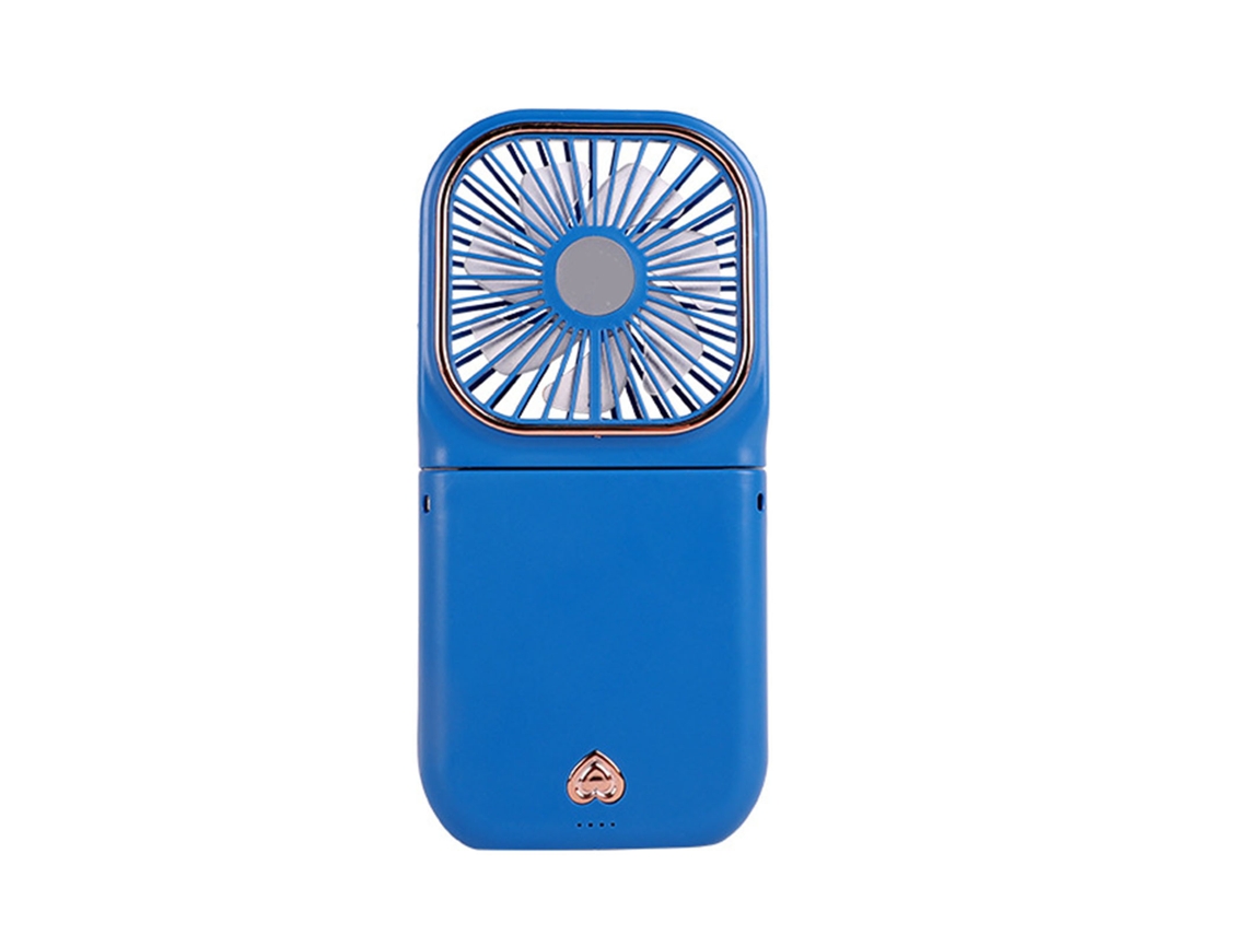 Ventilador de Colar Dobrável Usb Recarregável 3 Níveis Ajustáveis Portátil Mini Azul | S/MARCA