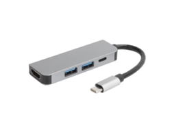 Adaptador Docking Station Type-c 4 Em 1 Com Hdmi, Usb3.0 E Type-c, Suporta 4k E 5gbps