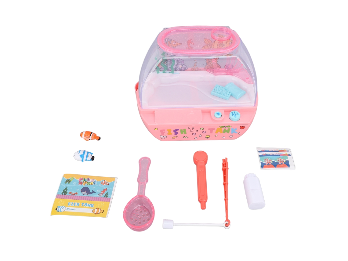 Mali brinquedo de Aquário Infantil com Luz e Música Simulação de Pesca Miniatura Educativo para Crianças
