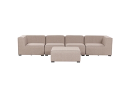 Sofá de jardim modular BELIANI Arezzo de Poliéster Creme 320x90x65