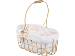 Cesta de Ferro Dourada em Formato Mão, Oval para Flores, Piquenique, Recipiente Portátil CHABERLU