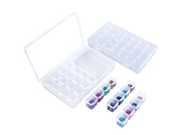 Piezas De Caixas De Armazenamento Plásticas Ajustáveis Com 28 Espaços Transparentes Para Arte De Unhas, Pérolas, Anéis, Joias, Pingentes