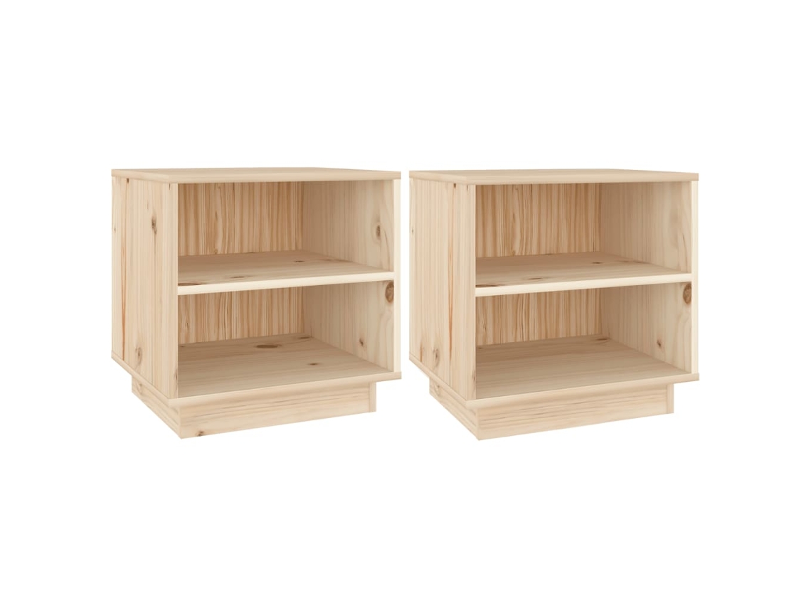 Conjunto de 2 Mesas Cabeça de Madeira MAISON EXCLUSIVE Pinho Maciça (40x34x40 cm)